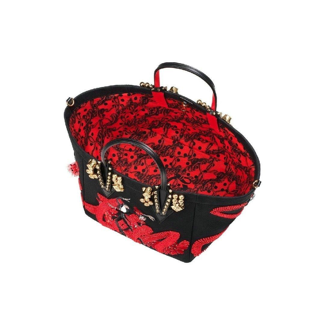 Christian Louboutin Flamencaba Red Tote Bag Used Mint #QYC069