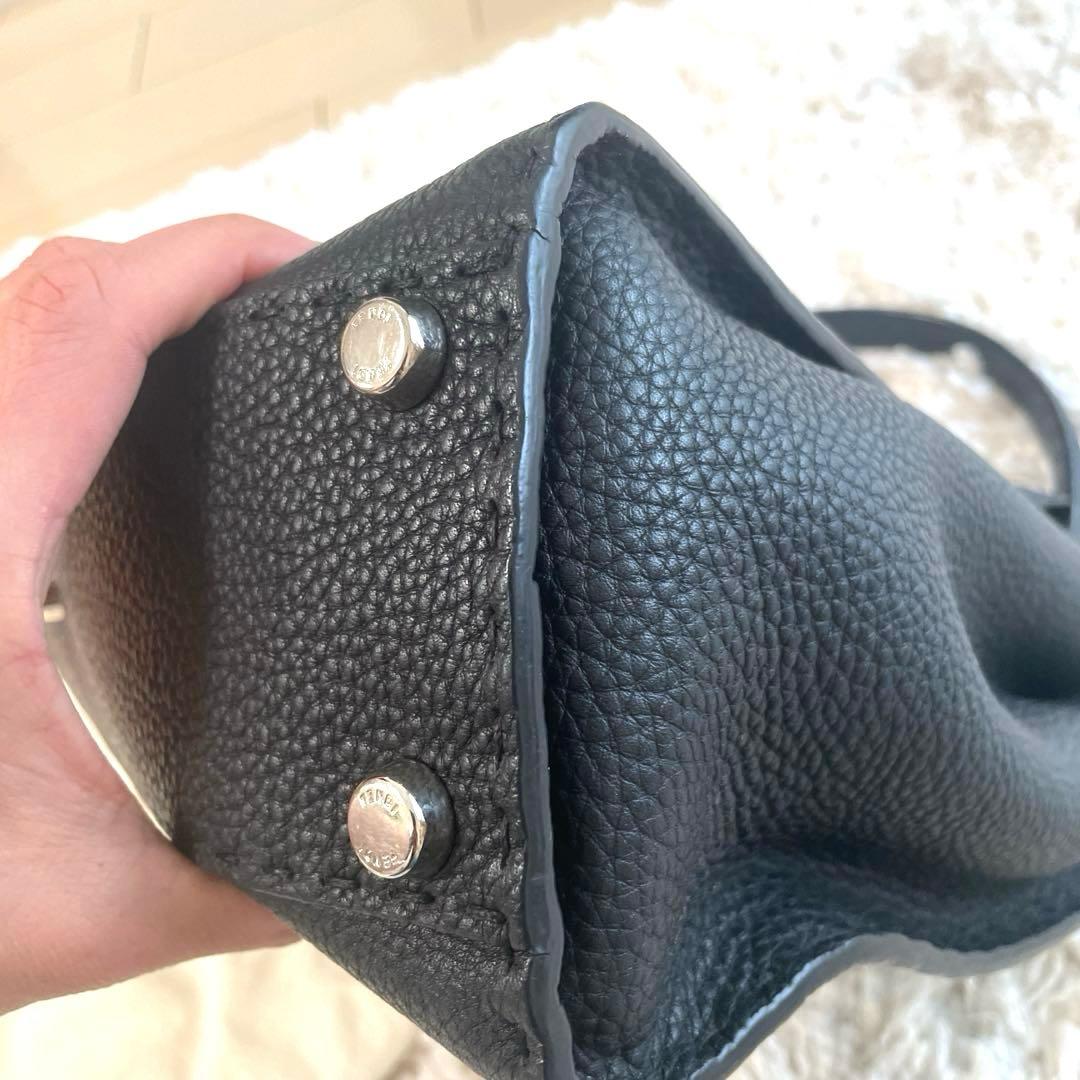 FENDI Peekaboo Stitch Bag in Black #QYB69Q
