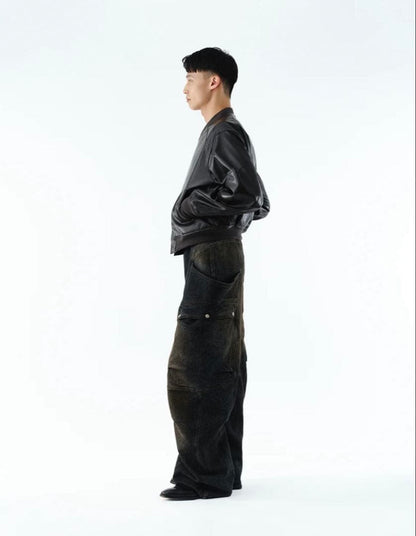 Sublations cow leather adjustable MA-1 #QY2LJ3