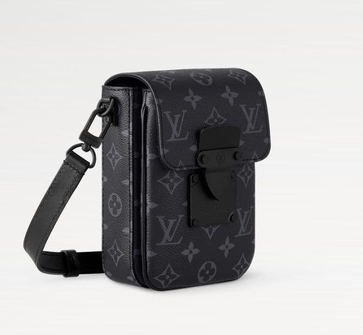 LOUIS VUITTON S-Lock Vertical Wearable Wallet Black Canvas #QY4PYU