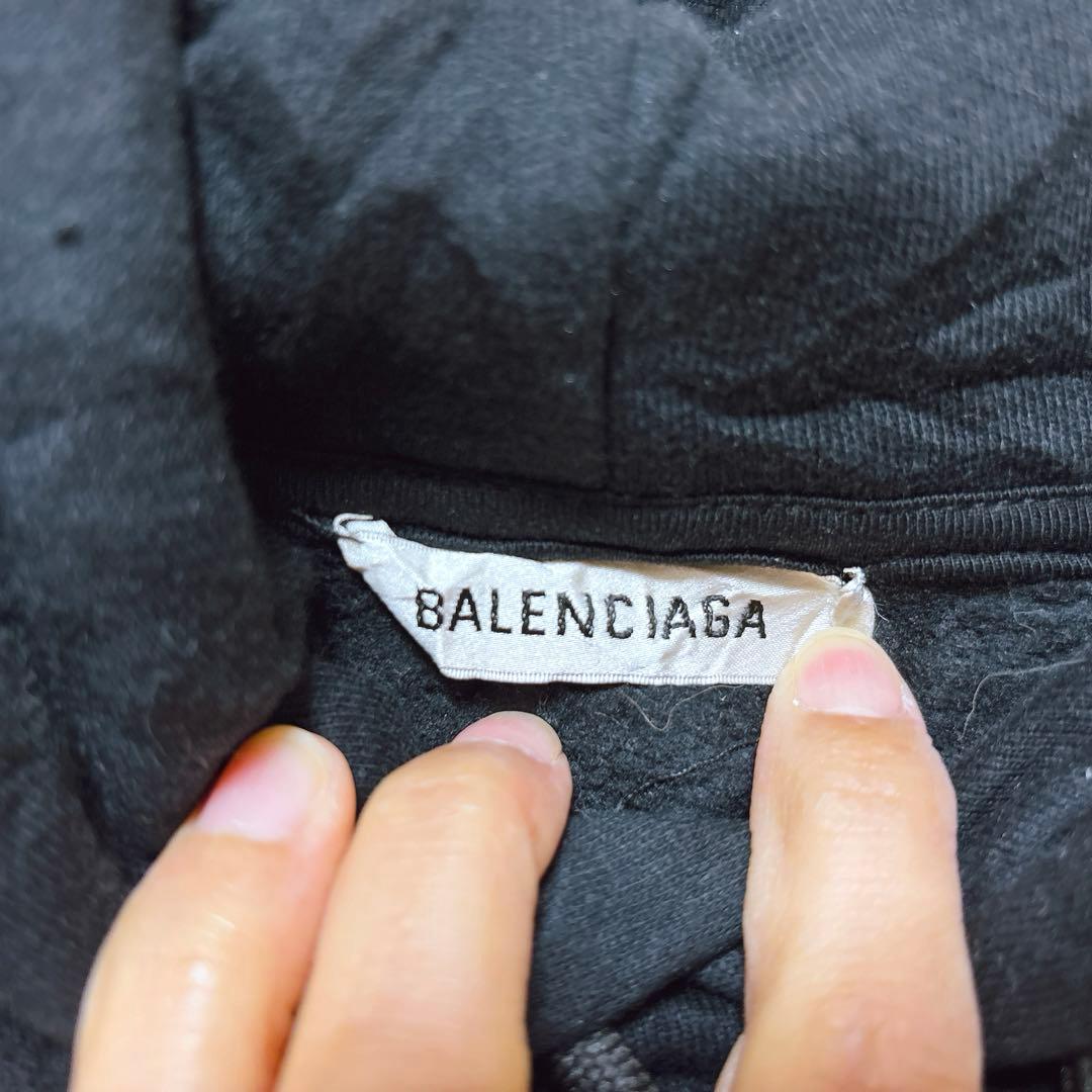 Balenciaga L Back Logo Hoodie in Black, Oversized #QYD3ET