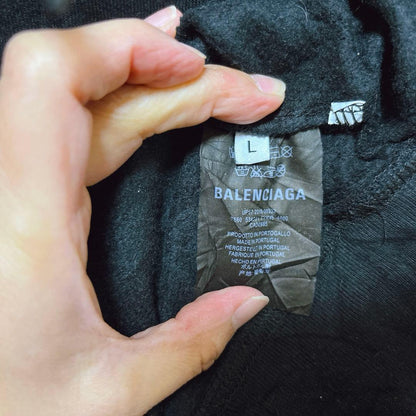 Balenciaga L Back Logo Hoodie in Black, Oversized #QYD3ET