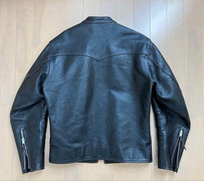 THE FLAT HEAD Brown Horsehide Single Rider Jacket 36 inch #QYBSOY