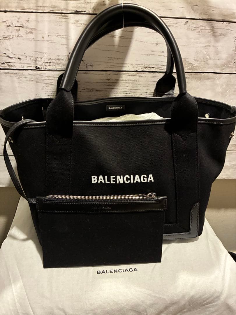 BALENCIAGA Tote Bag Navy Cabas S 339933 #QYKTOF