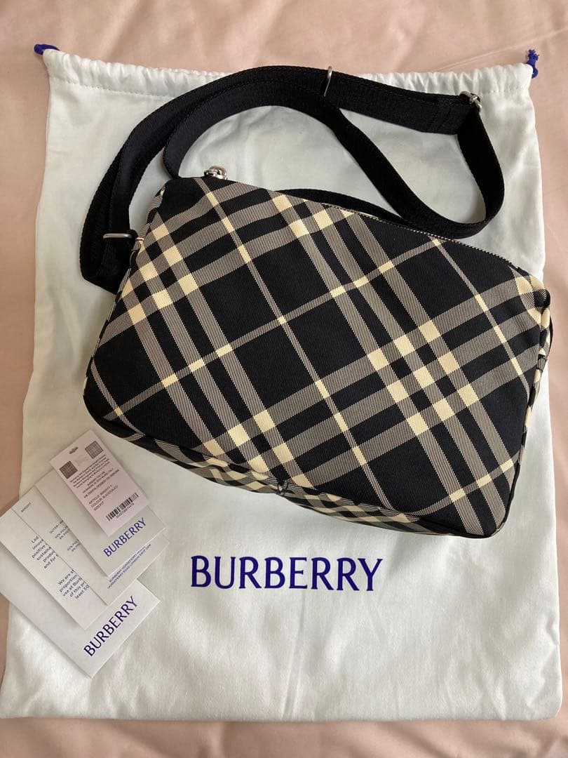 BURBERRY checked shoulder bag Black Nylon #QYCNHM