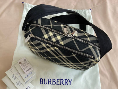 BURBERRY checked shoulder bag Black Nylon #QYCNHM
