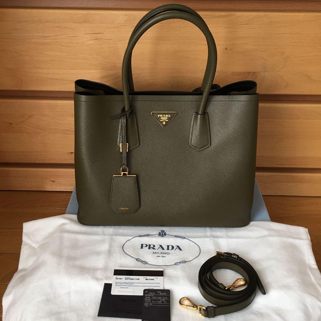 PRADA PRADA Double Handbag Black Calf #QYGC0K