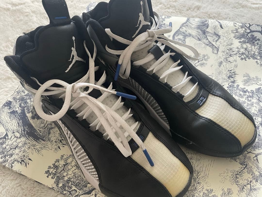 Jordan sneakers in black, white, gray, and blue #PGL7XB