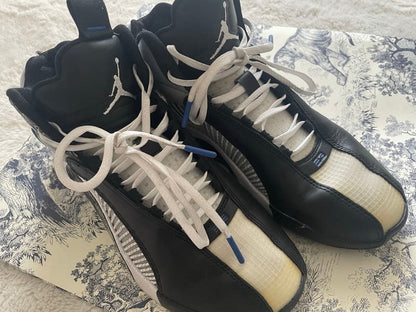 Jordan sneakers in black, white, gray, and blue #PGL7XB