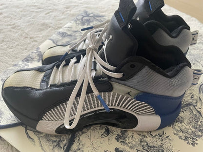 Jordan sneakers in black, white, gray, and blue #PGL7XB