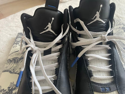 Jordan sneakers in black, white, gray, and blue #PGL7XB