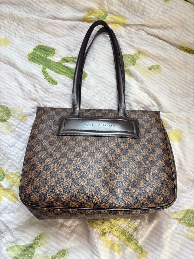 LOUIS VUITTON Damier Ebene Brown Magnet Closure Tote Bag #PC3GPG