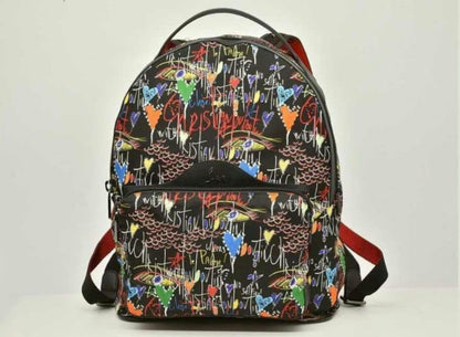 Christian Louboutin Nylon Print Backpack with Box Multicolor Logo #QYI806