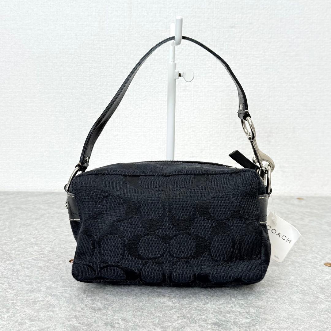 COACH Signature Black Mini Satchel Rare Turnlock #QY3W3T