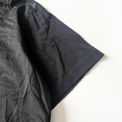 Prada Triangle Logo Nylon Panel Hoodie, Short Sleeve, Black, Size Small #QYBDJ0