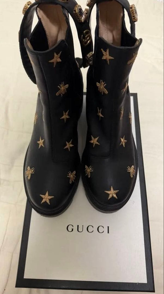 GUCCI side gore boots with embroidery #QYJAJ7