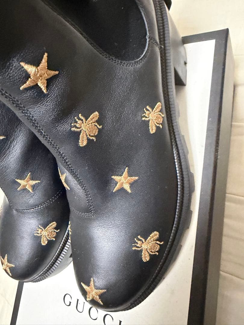 GUCCI side gore boots with embroidery #QYJAJ7