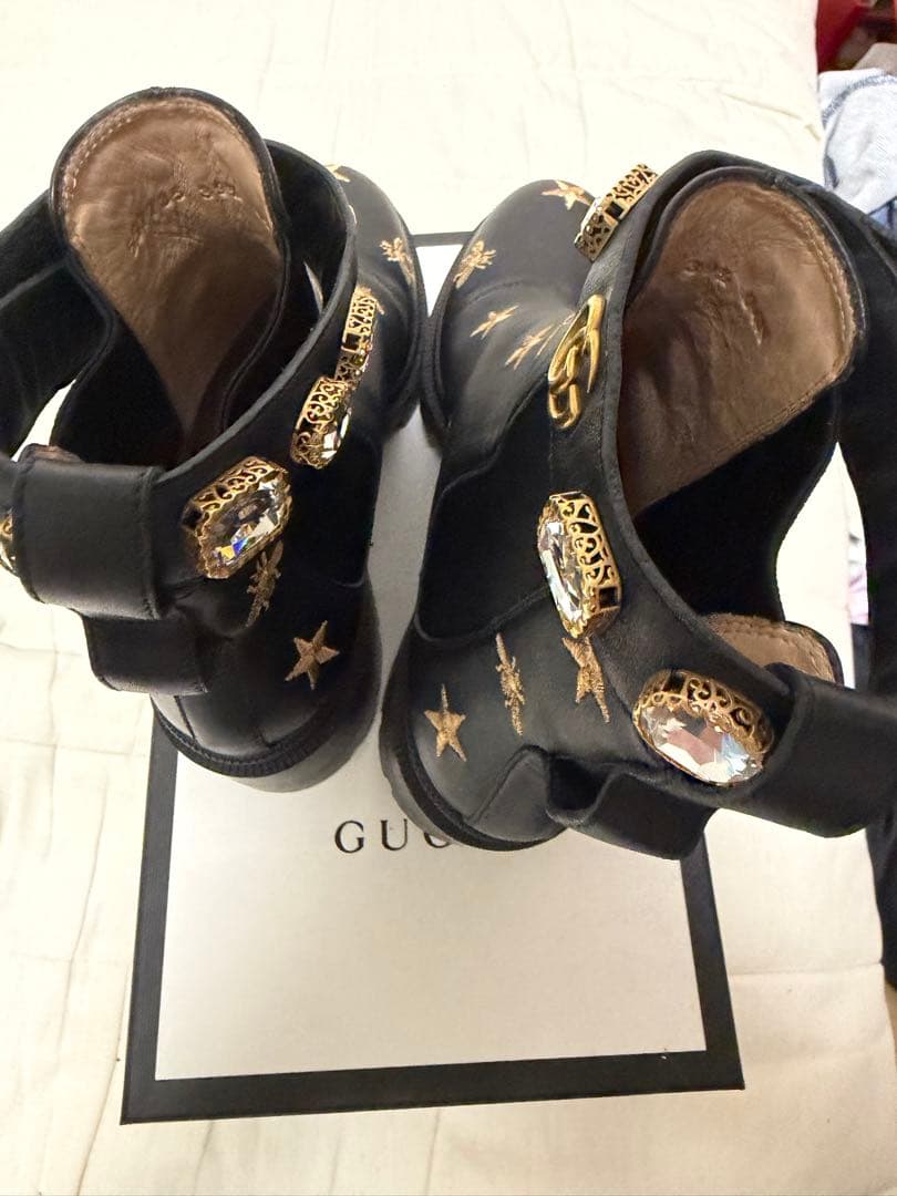 GUCCI side gore boots with embroidery #QYJAJ7