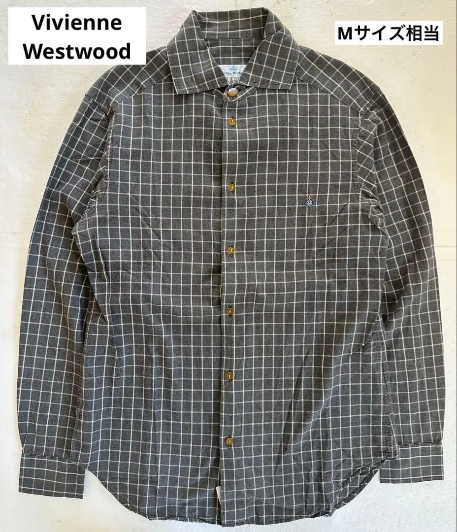 Vivienne Westwood 90s Orizzonti-era Italian-made check shirt, gray, size #QYCND8