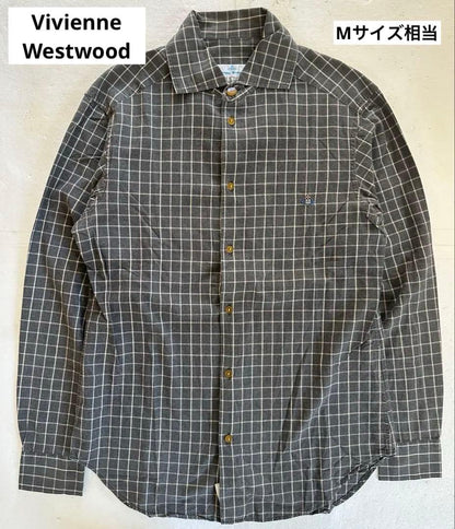 Vivienne Westwood 90s Orizzonti-era Italian-made check shirt, gray, size #QYCND8