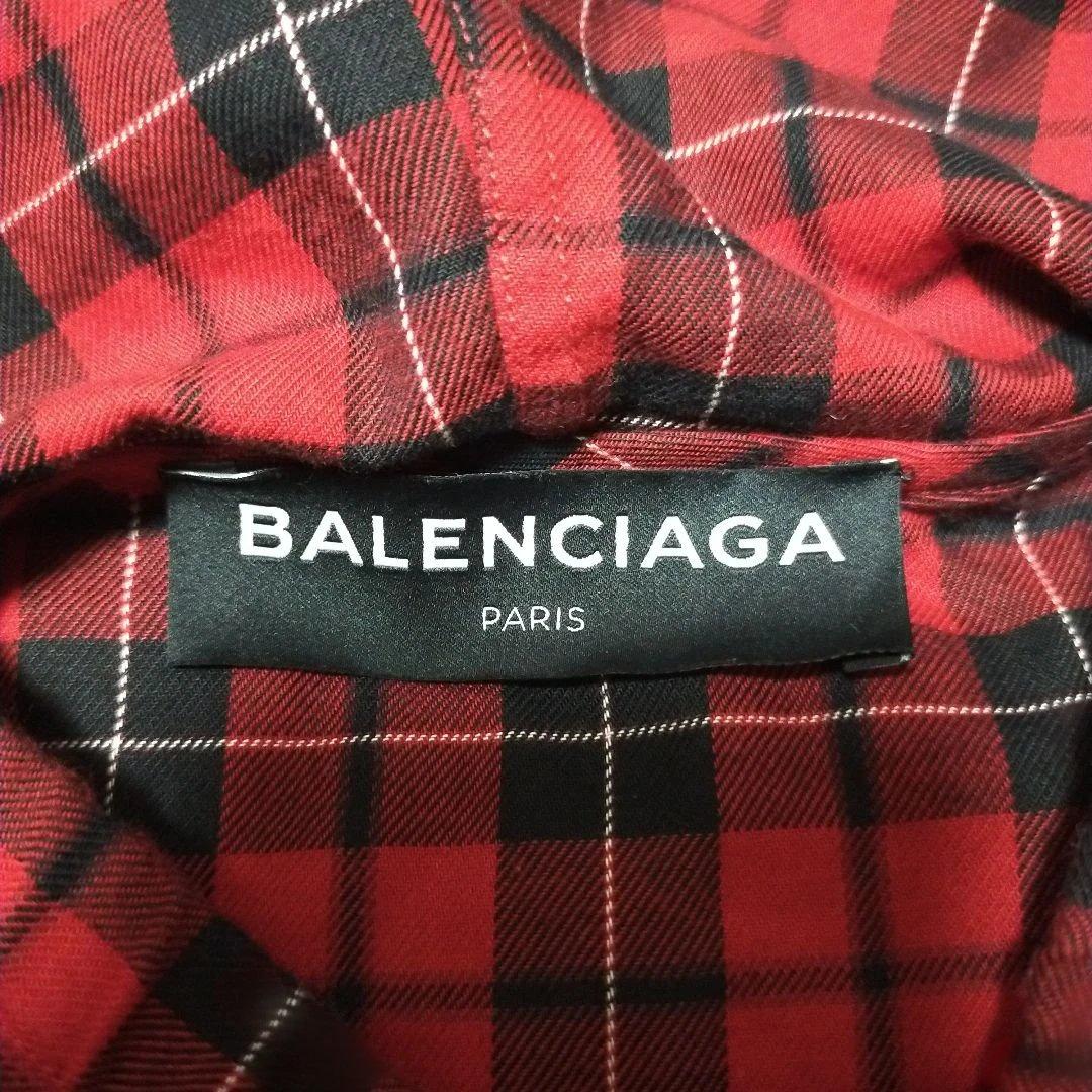 Balenciaga 18AW Oversized Hooded Check Shirt Parka #QY7IJV