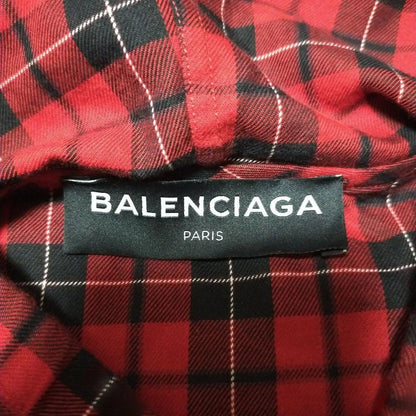 Balenciaga 18AW Oversized Hooded Check Shirt Parka #QY7IJV