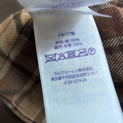 Ralph Lauren Purple Label Checked Long Sleeve Flannel Shirt, Size M #QY7Q44