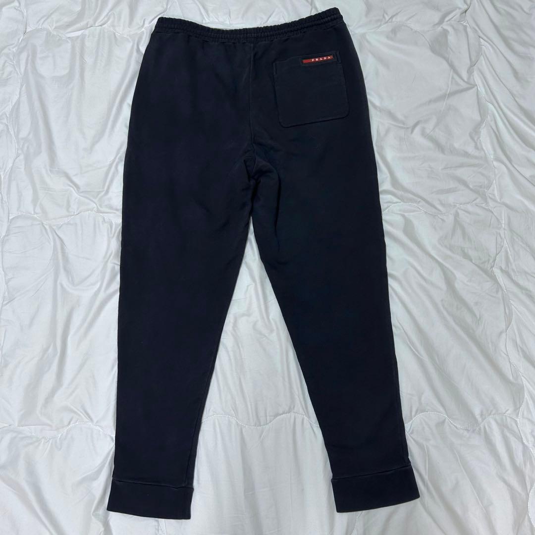 PRADA Prada Rubber Logo Sweatpants Black M #QYB5F3