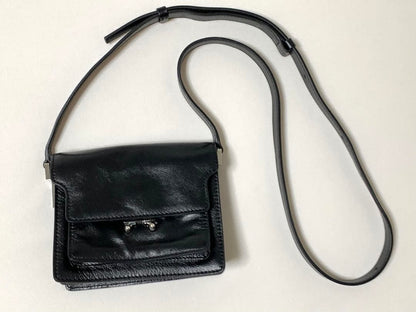 MARNI TRUNK SOFT MINI BAG Black Calf Leather #QYJQ9O