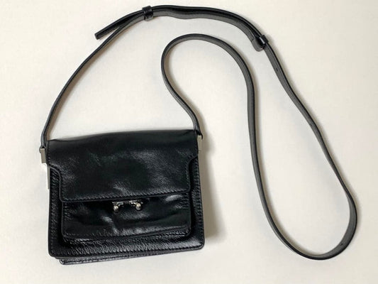 MARNI TRUNK SOFT MINI BAG Black Calf Leather #QYJQ9O