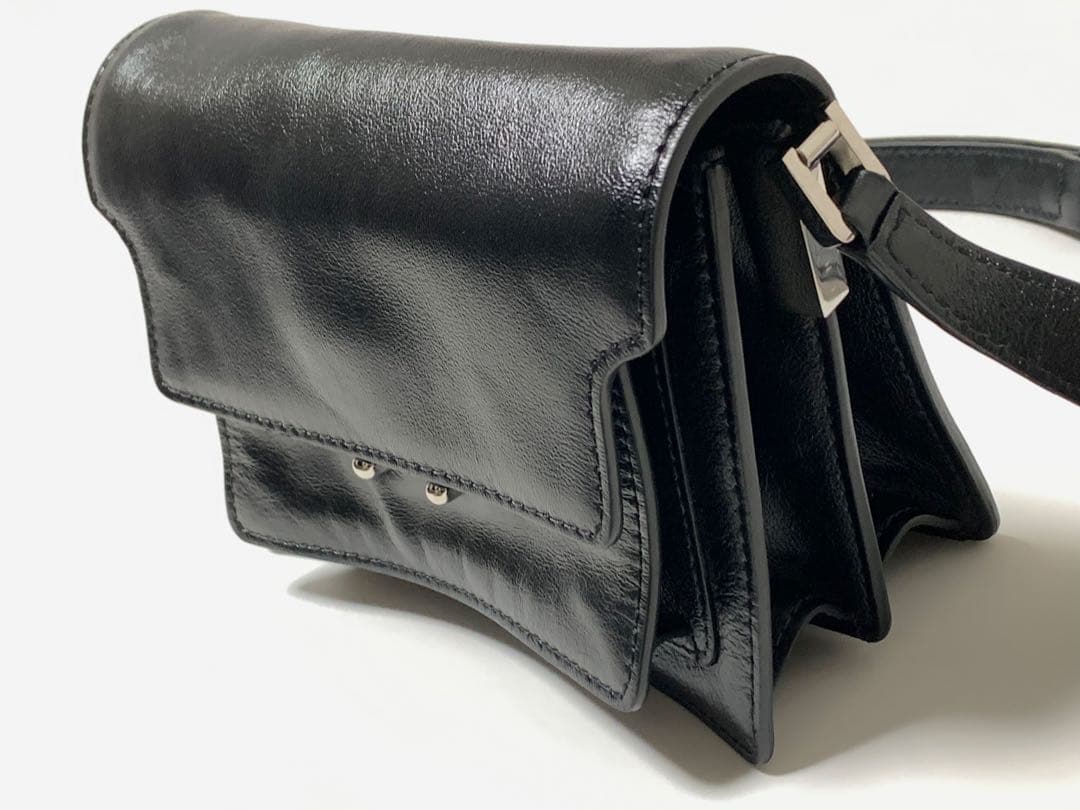 MARNI TRUNK SOFT MINI BAG Black Calf Leather #QYJQ9O