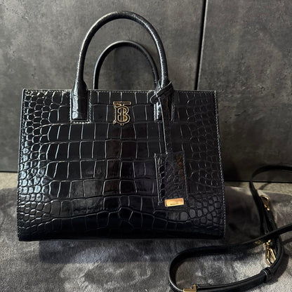 Burberry Crocodile Embossed Mini Francis Bag #QY56IA