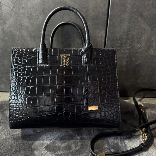 Burberry Crocodile Embossed Mini Francis Bag #QY56IA