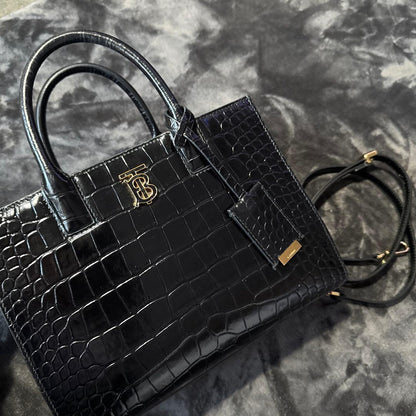Burberry Crocodile Embossed Mini Francis Bag #QY56IA