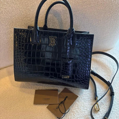 Burberry Crocodile Embossed Mini Francis Bag #QY56IA