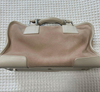 LOEWE Amazona embroidered handbag, pink beige #QYAJG6