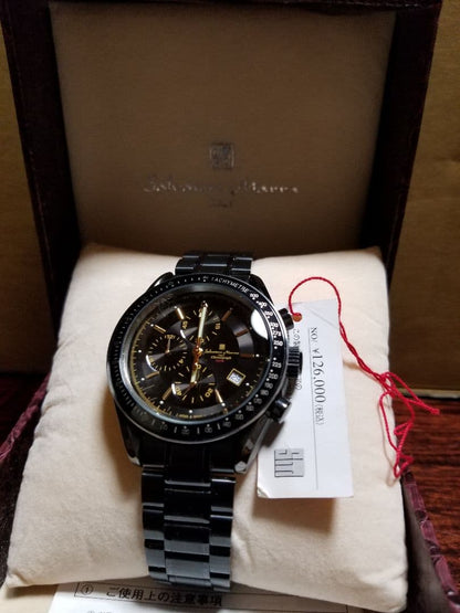 Full black IP coating, center chronograph, production model #QYKLL6