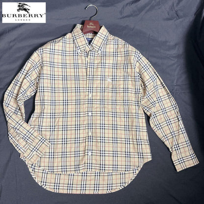 BURBERRY LONDON Nova Check Button-Down Shirt, Size S #PGI0JO