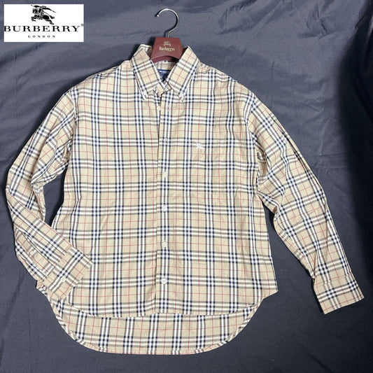 BURBERRY LONDON Nova Check Button-Down Shirt, Size S #PGI0JO
