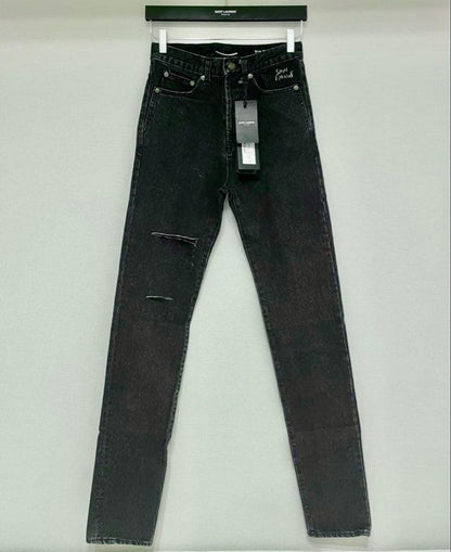 SAINT LAURENT 26 Crushed Skinny Denim Pants #QY2KYH