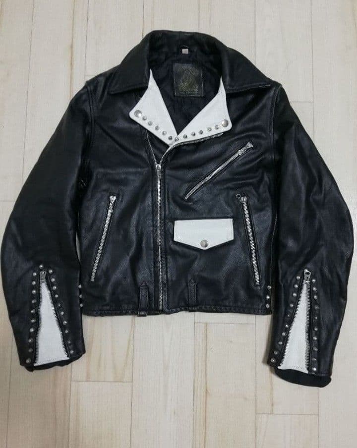 666 Triple Six Custom Studded Leather Rider's Jacket, Vintage #QY9NEW