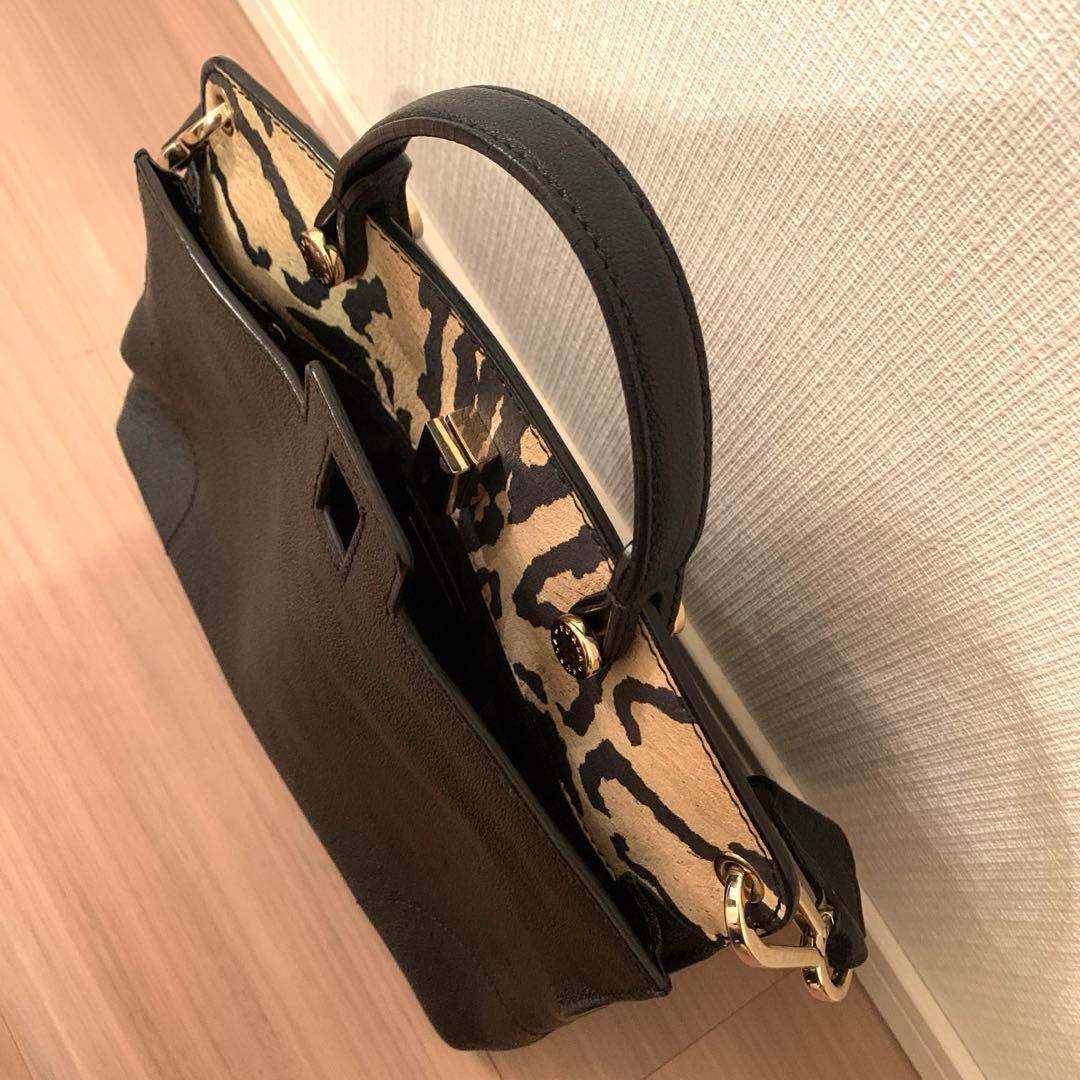 FURLA Furla bag, zebra print, black, shoulder bag, two-tone. #QYIVR5