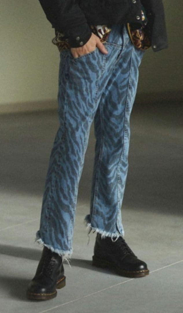 Iroquois Zebra Print Denim Pants, 20SS, Size 1, Men's #PCARMA