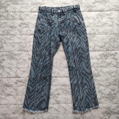 Iroquois Zebra Print Denim Pants, 20SS, Size 1, Men's #PCARMA