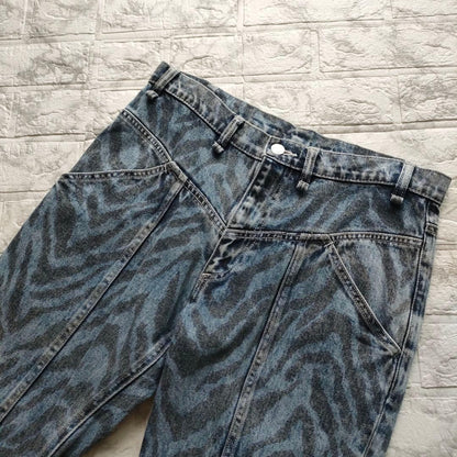 Iroquois Zebra Print Denim Pants, 20SS, Size 1, Men's #PCARMA