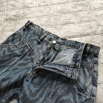 Iroquois Zebra Print Denim Pants, 20SS, Size 1, Men's #PCARMA