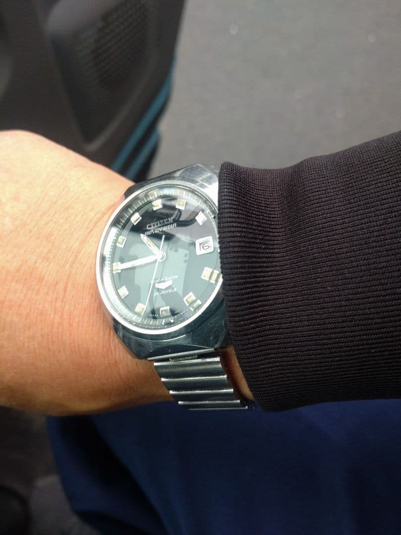 Citizen Seven Star Deluxe Jumbo Black Mirror Dial Overhauled Original #QY85J7
