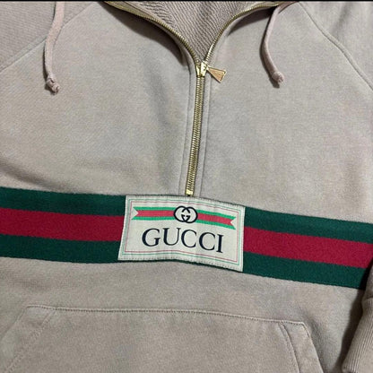 GUCCI Beige Zip-Up Hoodie #QY90ML
