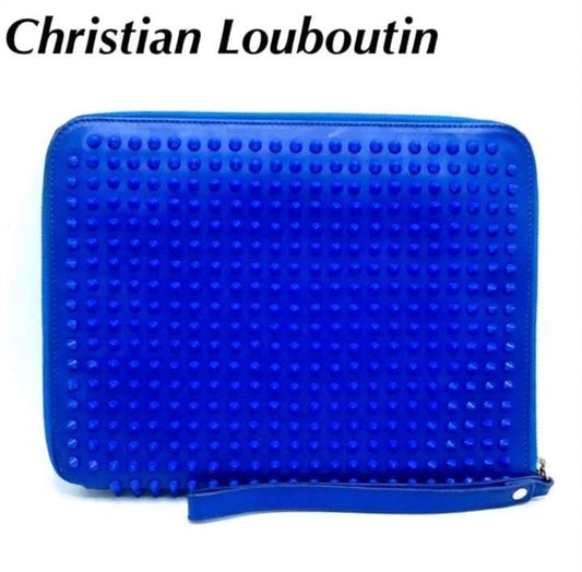 CHRISTIAN LOUBOUTIN Lupin Tablet Case, Blue, Leather #QY0043