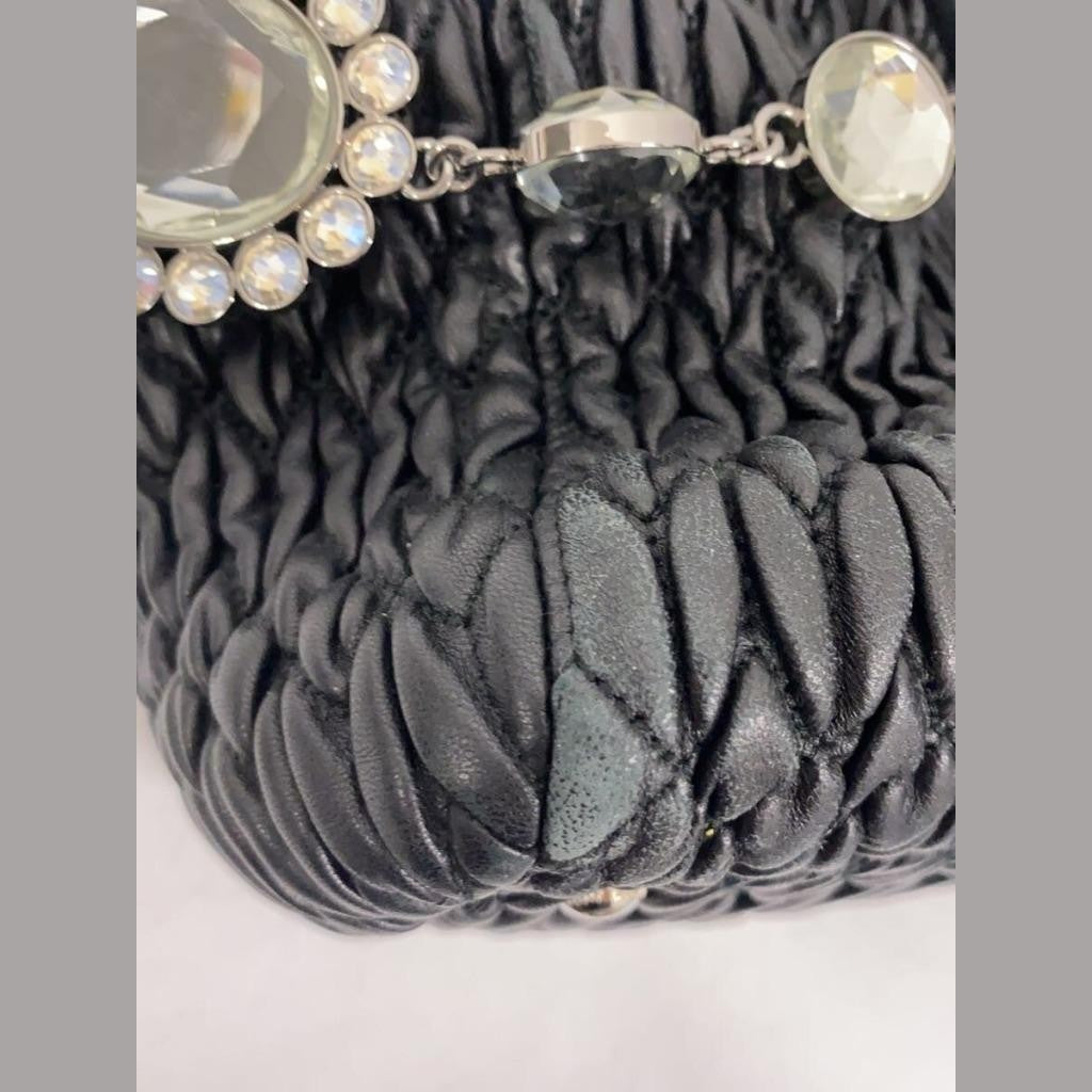 MIU MIU Matelass? handbag, black leather Women #QY1QWJ